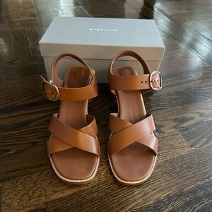 Everlane Italian Leather Block Heel Sandal 9.5